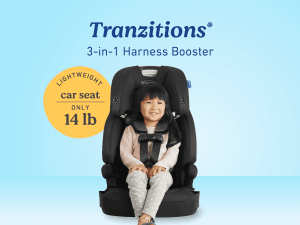 Graco Tranzitions 3-in-1 Harness Booster Car Seat, Forward Facing Car Seat, Highback, to Backless Booster, Cinder