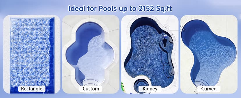 (2025 Upgrade) Pool Vacuum for Inground Pools, Robotic Pool Cleaner, Wall Climbing Pool Cleaner, Cleans Pool Floors, Drain & Walls & Waterline, Cleaning Up to 2100 Sq.ft, 180 Min