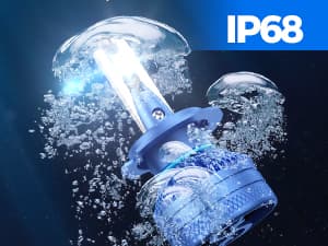 Marsauto H13/9008 Bulbs, 60,000LM 1200% Ultra Bright, Plug and Play IP68 Waterproof Off-Road Lights, IP68 Waterproof, Pack of 2