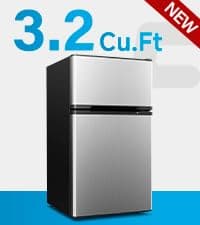 Feelfunn Mini Fridge with Freezer - 3.2 Cu.Ft Single Door Mini Refrigerator with Adjustable Thermostat, Low Noise, Energy Saving, Small Fridge for Bedroom, Apartment, Dorm, Classroom, Office - Silver