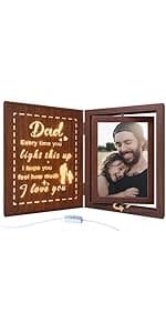 5 Year Anniversary Rotating Picture Frame for Her, Wood 5th Wedding Anniversary Photo Frame gifts for Wife Husband Him Couple, Display 2 6x4