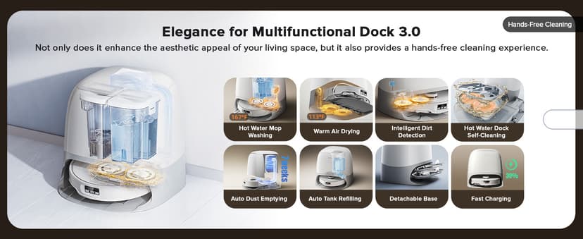 roborock Qrevo Curv Robot Vacuum and Mop, Zero-Tangling, AdaptiLift Chassis, FlexiArm Technology, Al Obstacle Recognition, 17mm Mop Lift, 18,500Pa Suction, Hot Water Mop Washing & Dock Self Cleaning