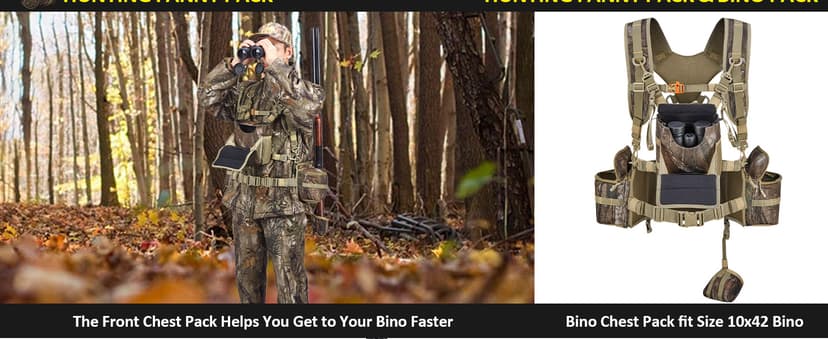 Hunting Fanny Pack for Men, Camo Waist Pack for Hunter, Fanny Hunting Backpack with Rifle, Shotgun, and Bow Holder (Fanny Pack Upgrade)