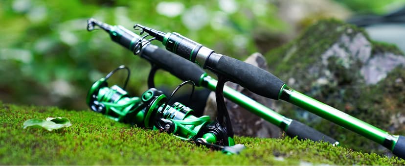 Ghosthorn Fishing Rod and Reel Combo Graphite Telescoping Fishing Pole Portable Travel Kit with Carrier Bag for Freshwater Saltwater