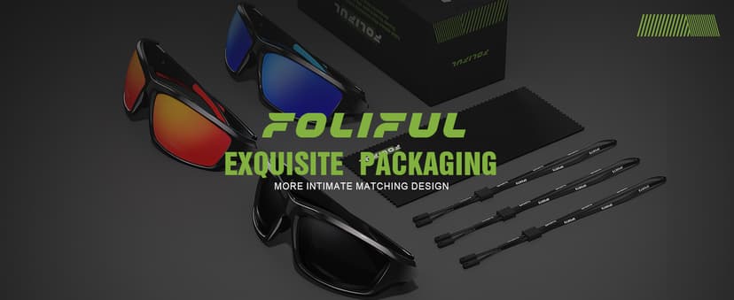 Foliful 3 Pack Polarized Sports Sunglasses for Men, Mens Sunglasses Wrap Around UV400 Protection for Cycling Fishing Driving