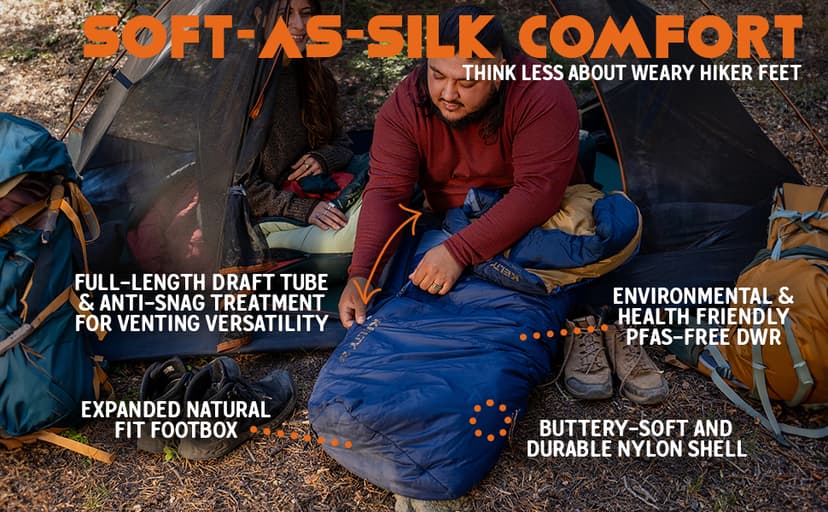 Kelty Cosmic Synthetic Fill 20 Degree Backpacking Sleeping Bag – Compression Straps, Stuff Sack Included