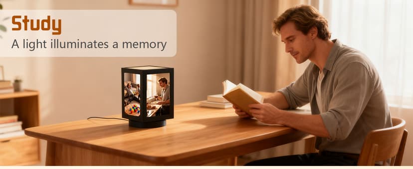 Mixoo 4x6 Picture Frame Light, Vintage Rotating Photo Frame Tabletop Lamp, Touch Desk Lamp for Bedroom Bedside, Table lamps for Office Family Retirement Anniversary Birthday Gifts (Wooden Black) B0FN7D9BXX