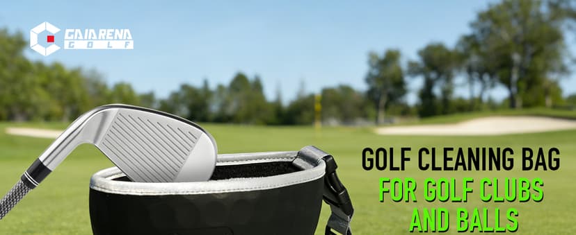 GAIARENA Golf Cleaning Bag Pouch Golf Ball Washer Club Cleaner with Scrub and Wipe Cloth Gifts Ideas for Golfers On-Course Golf Accessories B0GCX81D1Y