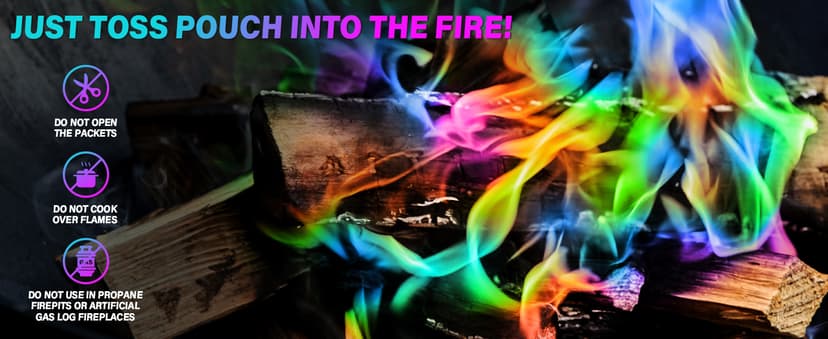 HGD (6 Pack) Magic Campfire Fire Color Changing Packets for Fire Pit, Indoor/Outdoor Fireplace, Bonfire - Rainbow Magical Flame, Camping Accessory, Compatible with Wood B0CHDSB1HB