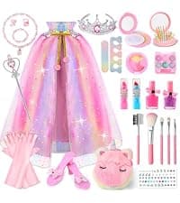 Toddler Dress Up Clothes with Accessories, Princess Toy for Kids Birthday Gift Light Up Princess Dress Up for Girls 3 4 5 6 Years Old B0F1N78G97