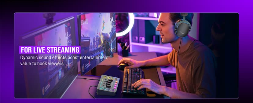 FIFINE Gaming Audio Mixer, Streaming RGB PC Mixer with XLR Microphone Interface, Individual Control, Volume Fader, Mute Button, 48V Phantom Power, for Podcast/Recording/Vocal/Game Voice-AmpliGame SC3