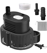 Pool Cover Pump above Ground - Submersible Water Sump Pump Swimming Water Removal Pumps, with Drainage Hose & 25 Feet Extra Long Power Cord, 850 GPH inGround, 3 Adapters