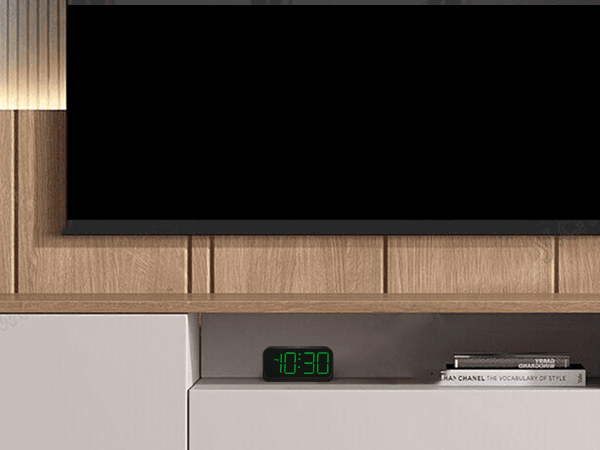 Acedeck Battery Operated Digital Clock: Cordless Small Alarm Clock for Bedroom Travel - Large Numbers 4 Dimmers for All Ages Green Digits