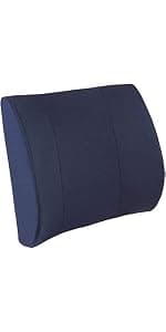 DMI Lumbar Support Pillow for Chair to Assist with Back Support with Removable Washable Cover and Firm Insert to Ease Lower Back Pain while Improving Posture, 14 x 13 x 5, Contoured Foam, Elite, Gray