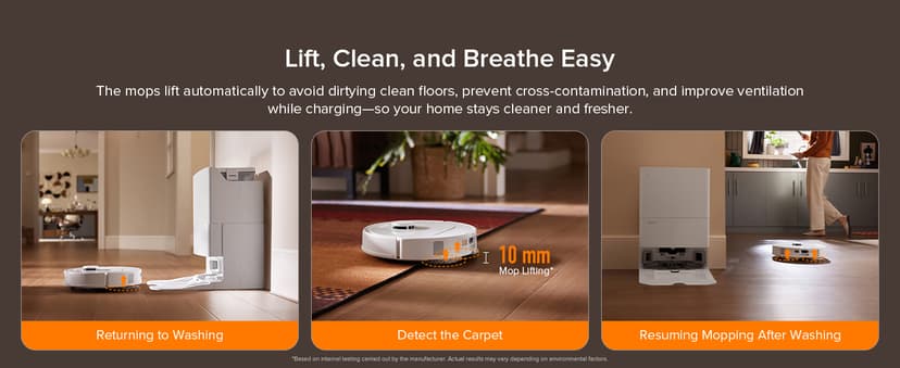 roborock Qrevo Series Robot Vacuum and Mop, 8000Pa Suction, Upgraded from Qrevo S, Anti-Tangle Brush, Smart Obstacle Avoidance, Auto Mop Washing, All-in-One Dock, 200RPM Spinning Mops, White(QV 35A)