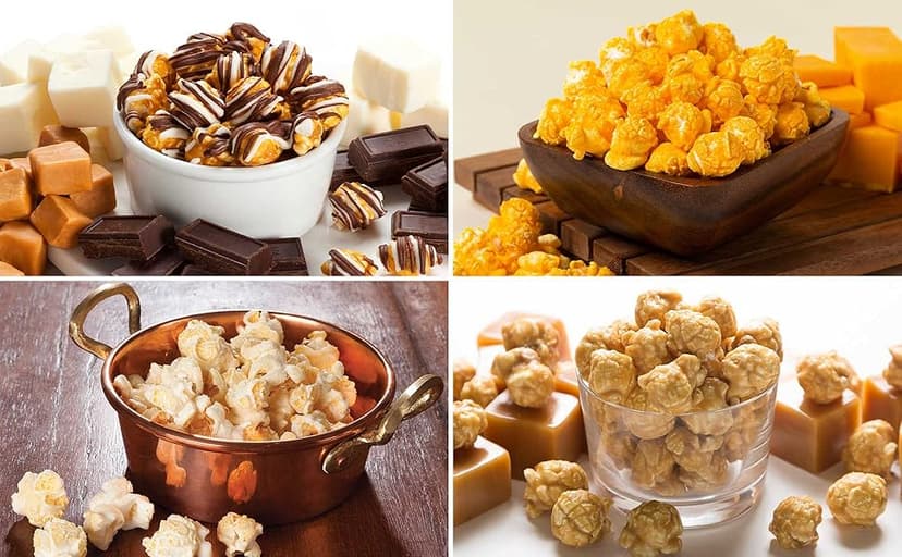 Popcornopolis Gourmet Popcorn Cone Variety Pack – Zebra, Cheddar Cheese, Caramel & Kettle Corn Popcorn, Great for Gifting & Sharing (12-Count)