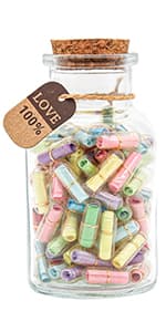 Capsule Letters Message in a Bottle - Cute Things Gifts for Boyfriend Girlfriend - Love Letter for Anniversary, Birthday,Valentines Day, Mother's Day Gift (Mixed Color 50pcs)