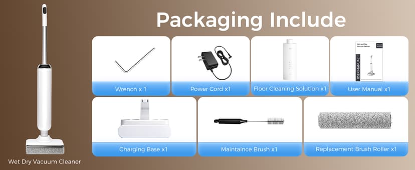 Wet Dry Vacuum Cleaner, 180°Lie-Flat Vacuum Mop All in One with Auto Self-Cleaning, Smart Floor Cleaner Machine for Hard Floor, 45 Mins Runtime, Edge Cleaning, Self-Propelled Vacuum Mop Combo