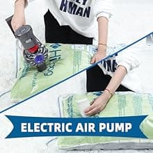 HIBAG Vacuum Storage Bags with Electric Pump, Vacuum Seal Space Saver Bags for Clothes, Clothing, Pillows, Blanket Bedding Comforters, Combo 20 pack