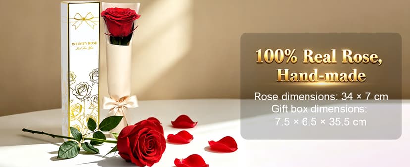 Preserved Rose Flowers for Delivery, Single Red Forever Roses Real Flower Gifts for Women Mom, Mother's Day Wife Anniversary Wedding Graduation Christmas Valentine's Day Rose Gifts for Her Girlfriend B0HBVTMNM1