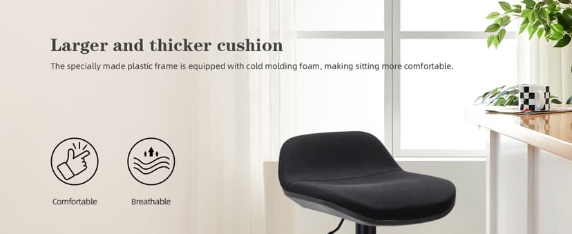 IWMH Standing Desk Stool, Height Adjustable Standing Desk Chair, Ergonomic Sit Stand Stool with Footrest, 360° Swivel Leaning Stools for Office Home (Black)