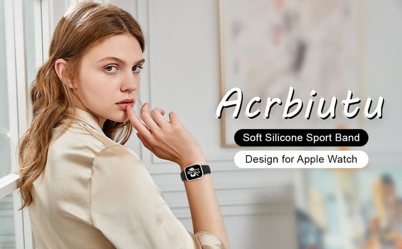 Sport Band Compatible with Apple Watch 38mm 40mm 41mm 42mm 44mm 45mm 46mm 49mm, Replacement Soft Silicone Strap Wristbands for iWatch Series 10/9/8/7/6/5/4/3/2/1 Ultra SE Women Men, Black