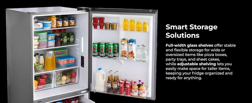 Kenmore 31" Bottom Freezer Refrigerator - Ice Maker, Adjustable Shelving, Crispers Drawers, LED Lighting, ENERGY STAR Certified, 22.3 cu. ft. Capacity, Fingerprint Resistant Stainless Steel