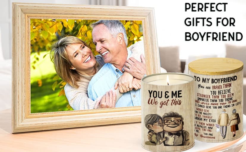 Lavender Candle - Personalized Gift for Boyfriend, Best for Birthday, Anniversary, Valentine's Day, Relaxing Stress Relief, 50 Hours Burn Time