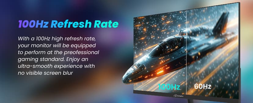 ArcticPro 22 inch 100Hz Monitor, Full HD (1920 x 1080p) Computer Monitor, 105% sRGB, 3000:1 Contrast, 3-Sided Frameless, Ultra Slim, VESA, LowBlue Mode, Tilt Adjust, HDMI *1, VGA*1