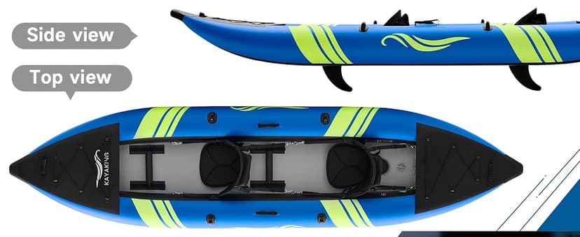 WETURE Inflatable Kayak 2 Person, Fishing Kayaks for Adults, 12.5FT 507 LBS Capacity, Portable Kayak with Luminous Strips, Adjustable Kayak Seat, 2 Paddles, 2 Tail Fins, Pump &Storage Bag