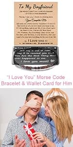 Gifts for Girlfriend Boyfriend His Her Tarsus Pinky Promise Couple Bracelets Set Morse Code Jewelry B083NCSP9Z