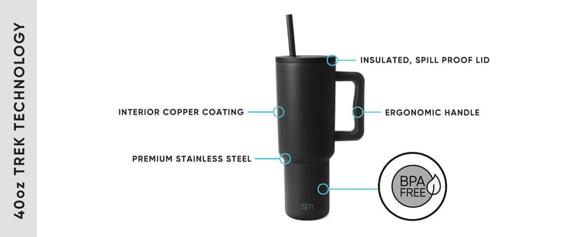 Simple Modern Disney 40 oz Tumbler with Handle and Straw Lid | Insulated Reusable Stainless Steel Water Bottle Travel Mug | Gifts for Women Men Him Her | Trek Collection | 40oz | Iconic Mickey