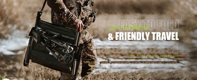 TIDEWE Hunting Chair with Seat Cover, 360 Degree Silent Swivel Blind Folding Chair, 4 Legs Adjustable Height Hunting Seats with Armrest, Portable Comfortable Stable Ground Hunting Chair