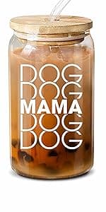 NewEleven Gifts For Dog Lovers, Dogs Owners, Dog Moms, Fur Mama - Dog Mom Gifts For Women - Cute Funny Gift For Women, Best Friend, Girlfriend - 16 Oz Coffee Glass