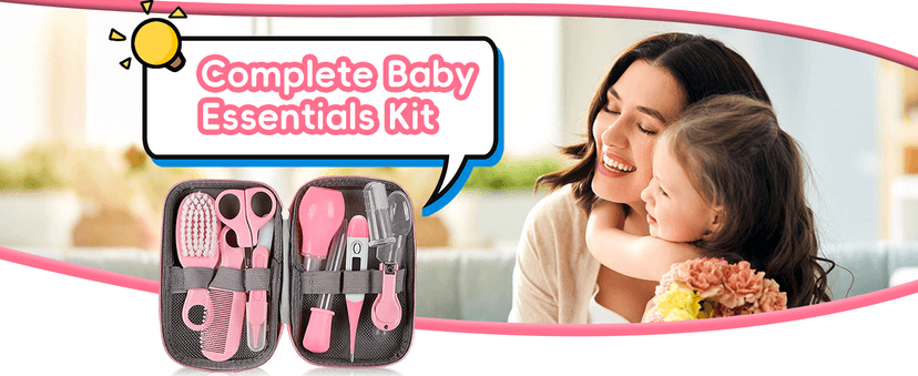 Baby Grooming Kit, Infant Safety Care Set with Hair Brush Comb Nail Clipper Nasal Aspirator,Baby Essentials Kit for Newborn Girls Boys (Pink Baby Grooming kit) B0BJ6YM9JX