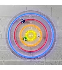 BITILLUM Dartboard Neon Sign for Wall Decor - Stylish LED Light & Playable Dartboard Combo with 10 Suction Cup Darts for Game Rooms, Bars, Man Caves, Home Theaters