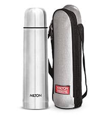 Milton Thermosteel Flip Lid 500, Double Walled Vacuum Insulated Thermos 500 ml | 16 oz | 24 Hours Hot and Cold Water Bottle with Cover, Stainless Steel, BPA Free, Leak Proof | Silver