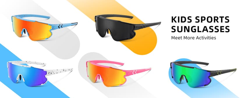 Kids Baseball Polarized Sunglasses: Sports Sunglasses for Boys Girls 3-12 Youth Sun Glasses for Cycling Running B0DB7QJYL4