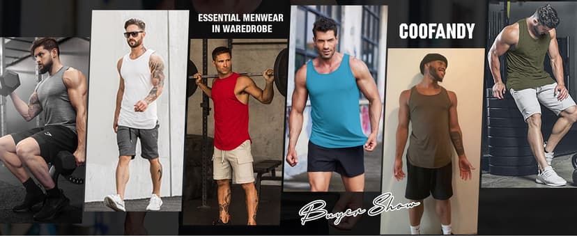 COOFANDY Men's 3 Pack Quick Dry Workout Tank Top Gym Muscle Tee Fitness Bodybuilding Sleeveless T Shirt