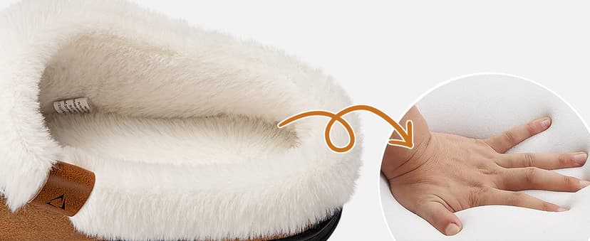 ATHMILE Men's Slippers Slip On Moccasin, Indoor Outdoor Warm Fuzzy Comfy House Shoes, Fluffy Wide Loafer Home Bedroom Slippers