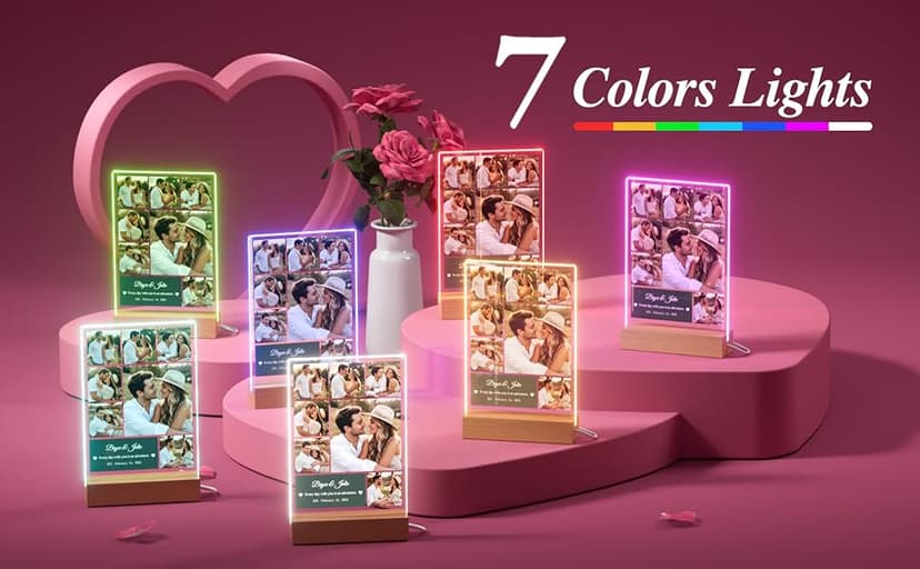 ALBK Personalized Best Friend Plaque Gifts - Personalized Bestie Birthday Gifts for Women, Custom Photo Plaque, Customized Presents for Friend Bestie Sister Couple Mum Dad B0GGB3X184