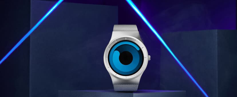 MASTOP Watches for Men Fashion Creative Liquid Movement Original Design Starry Sky Vortex Watch Men Steel Mesh Men's Watch Clock Round Unique Wristwatch Minimalist Gradient Color