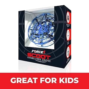 Force1 Scoot Hand Operated Drone for Kids or Adults - Hands Free Motion Sensor Mini Drones, Easy LED Indoor Rechargeable UFO Toy Flying Orb Ball Drone Toys for Boys and Girls (Blue)