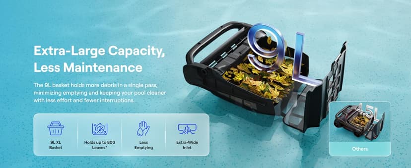 Beatbot iSkim Cordless Robotic Pool Skimmer with 9L Filter Basket, 24/7 Cleaning Solar Powered, 10000mAh Battery, 28-Hour Runtime, Auto Return, Smart Obstacle Avoidance, APP Control -Navy Blue