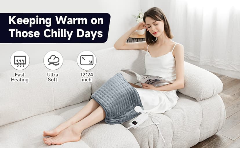 Heating Pad for Back & Period Cramps, Portable Heating Pad for Neck and Shoulders and Back with Auto Shut Off Large, Machine Washable, Christmas Gifts for Women, Men