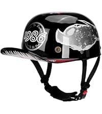 Yesmotor Motorcycle Baseball Helmet - Retro Baseball Style Cap for Unisex-Adult, DOT Approved