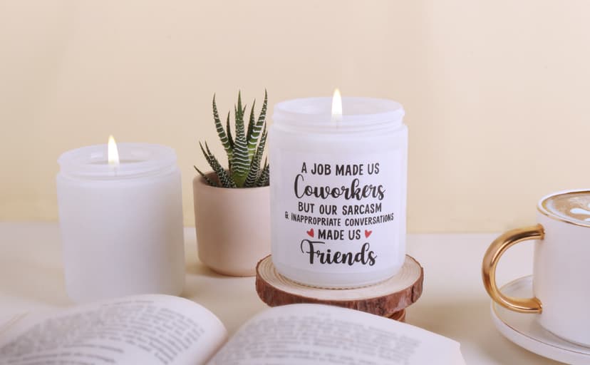 Soy Wax Lavender Candles - Retirement & Going Away Gifts for Women & Men, Funny & Farewell Gifts for Coworkers, Birthday Candles Included