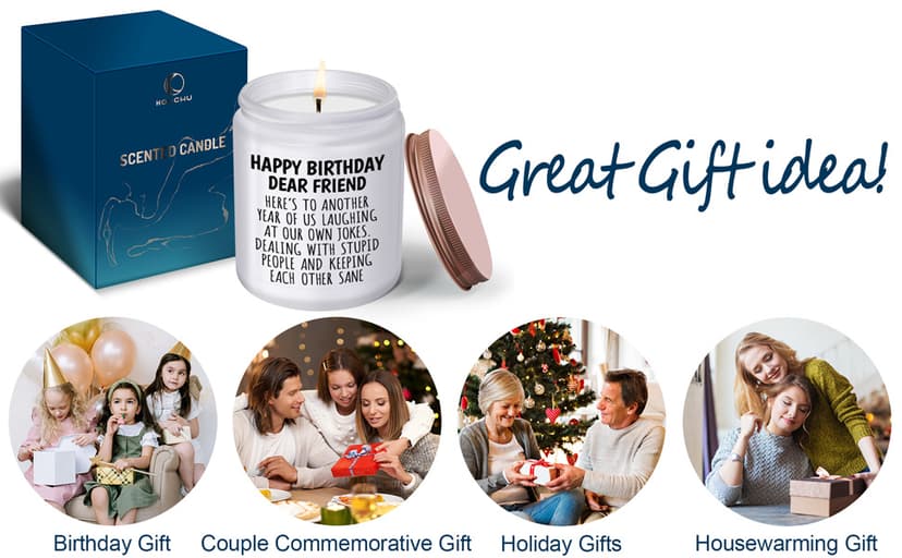 Happy Birthday Gifts for Women - Funny Gift for Best Friend Coworker Classmate Bestie Present Lavender Candle