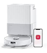 roborock Qrevo Series Robot Vacuum and Mop, 8000Pa Suction, Upgraded from Qrevo S, Anti-Tangle Brushes, Smart Obstacle Avoidance, Auto Mop Washing, All-in-One Dock, 200RPM Spinning Mops, Black(QV 35A)