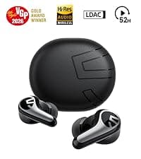 SoundPEATS Q40 HD Sports Neckband Headphones with LDAC Hi-Res Audio & Bluetooth 6.0 Stable Connection, IP67 Waterproof Wireless Earbuds, 20H Playtime for Running Gym, Fast Charge, Dual Pairing